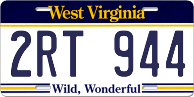 WV license plate 2RT944