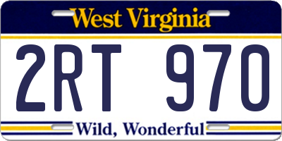 WV license plate 2RT970