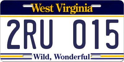 WV license plate 2RU015