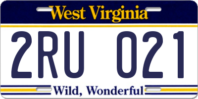 WV license plate 2RU021