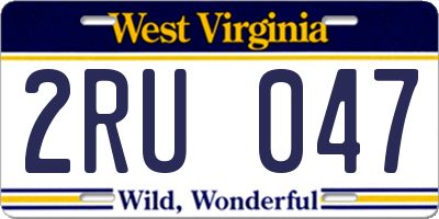WV license plate 2RU047