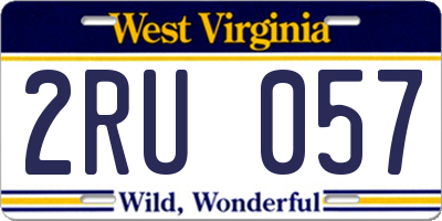 WV license plate 2RU057