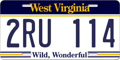 WV license plate 2RU114