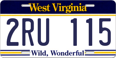 WV license plate 2RU115
