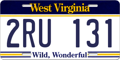 WV license plate 2RU131