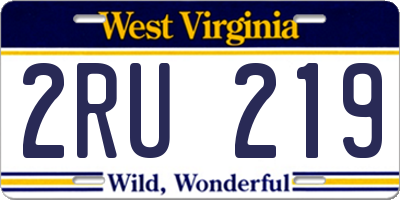 WV license plate 2RU219