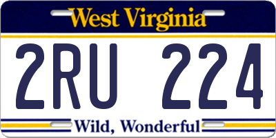 WV license plate 2RU224