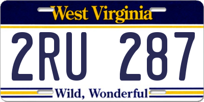 WV license plate 2RU287