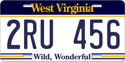 WV license plate 2RU456