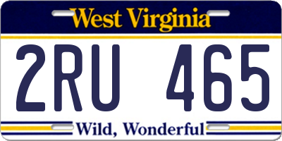 WV license plate 2RU465