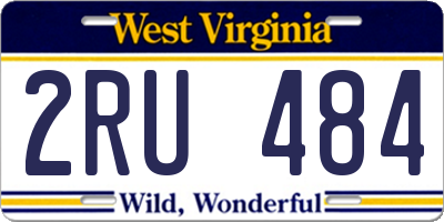 WV license plate 2RU484