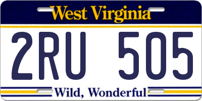 WV license plate 2RU505