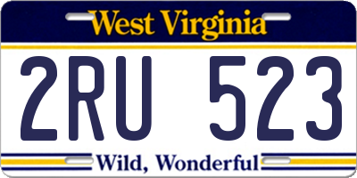 WV license plate 2RU523