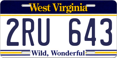 WV license plate 2RU643
