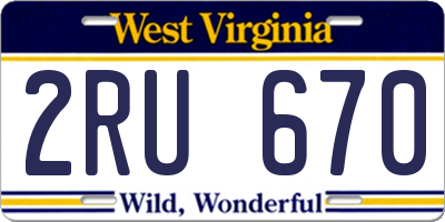 WV license plate 2RU670