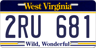 WV license plate 2RU681