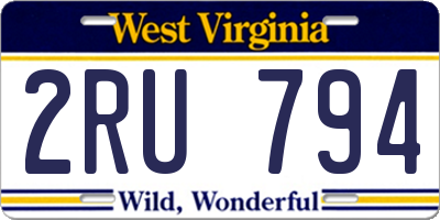 WV license plate 2RU794