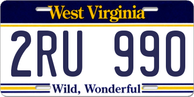 WV license plate 2RU990