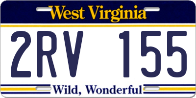 WV license plate 2RV155