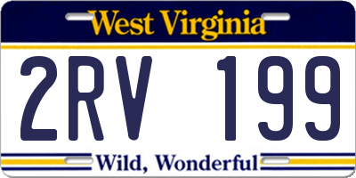 WV license plate 2RV199