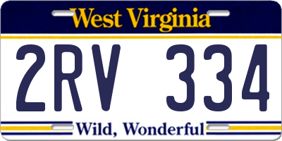 WV license plate 2RV334