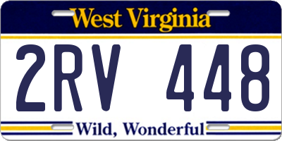 WV license plate 2RV448