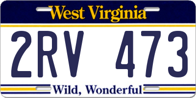 WV license plate 2RV473
