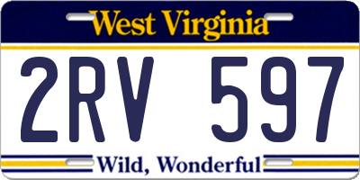 WV license plate 2RV597