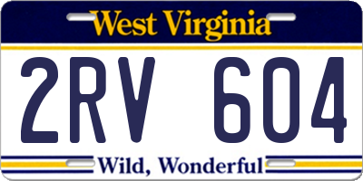 WV license plate 2RV604