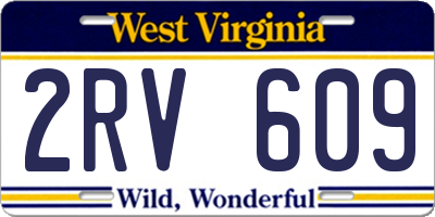WV license plate 2RV609