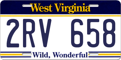 WV license plate 2RV658