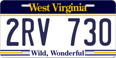 WV license plate 2RV730