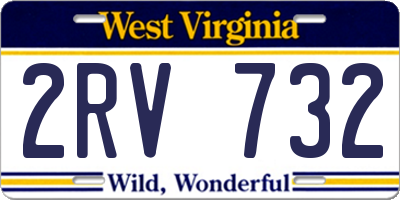 WV license plate 2RV732