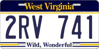 WV license plate 2RV741