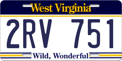WV license plate 2RV751