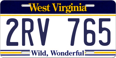 WV license plate 2RV765