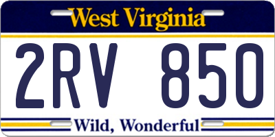 WV license plate 2RV850