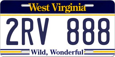WV license plate 2RV888