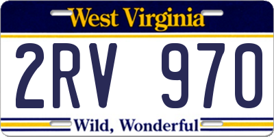 WV license plate 2RV970