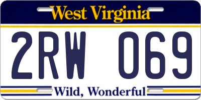 WV license plate 2RW069