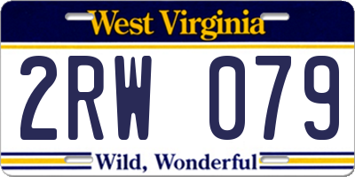 WV license plate 2RW079