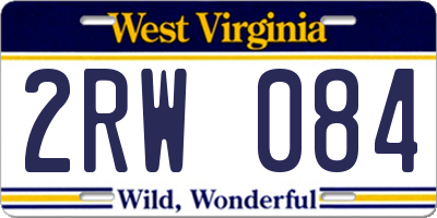 WV license plate 2RW084