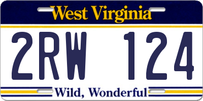 WV license plate 2RW124