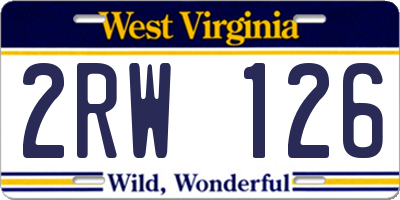 WV license plate 2RW126