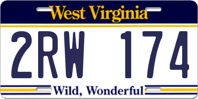 WV license plate 2RW174