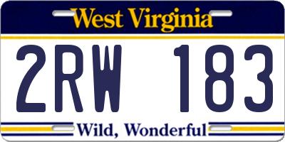 WV license plate 2RW183