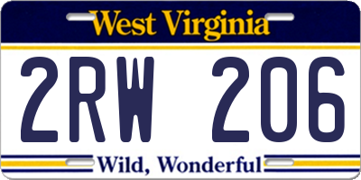 WV license plate 2RW206