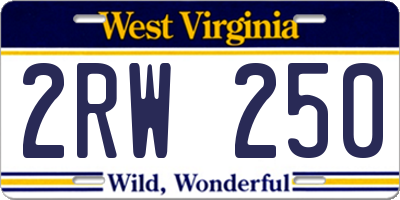 WV license plate 2RW250