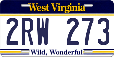 WV license plate 2RW273