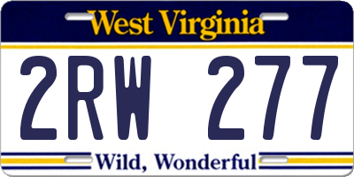 WV license plate 2RW277
